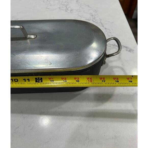 Magnalite GHC Professional 19" Fish Poacher Trivet & Lid Anodized Aluminum USA - Picture 8 of 10